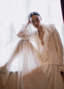 Блуза с рюшами из шелка фото 818