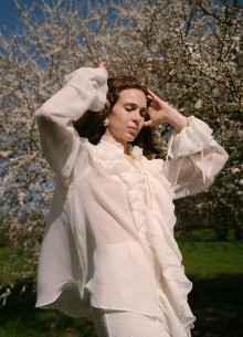 Блуза с рюшами из шелка фото 1232931