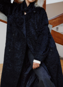 Двубортное пальто макси из итальянской шерсти фото 1233084