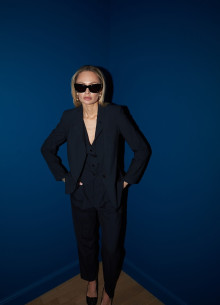 Жакет однобортный прямого силуэта в полоску фото 572444