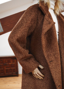 Пальто в длине макси из итальянской ворсовой шерсти альпаки фото 1233075