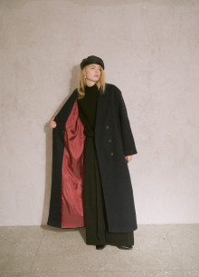 Пальто двубортное из итальянской шерсти в длине макси  фото 1233091