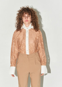 Рубашка свободного силуэта из кружева фото 1232117