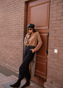 Рубашка с фигурными манжетами и двойной кокеткой фото 846363