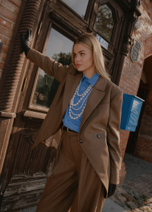 Жакет двубортный полуприталенный  фото 846110