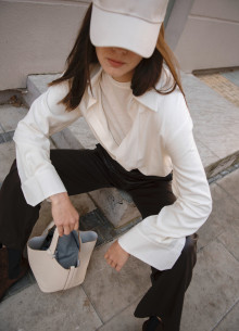 Рубашка с фигурными манжетами и двойной кокеткой фото 846350