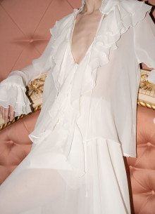 Блуза с рюшами из шелка фото 1232929