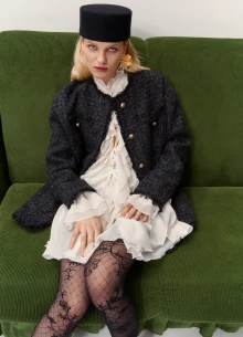 Жакет твидовый с бахромой фото 1232016