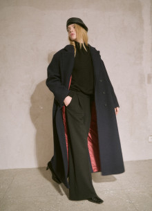 Пальто двубортное из итальянской шерсти в длине макси  фото 1233093