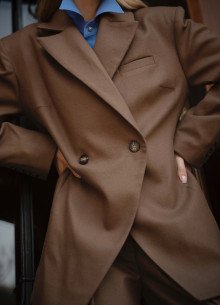 Жакет двубортный полуприталенный  фото 846112