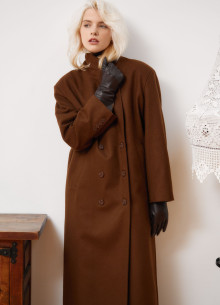 Пальто двубортное из итальянской шерсти в длине макси  фото 1233086