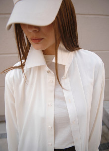 Рубашка с фигурными манжетами и двойной кокеткой фото 846351