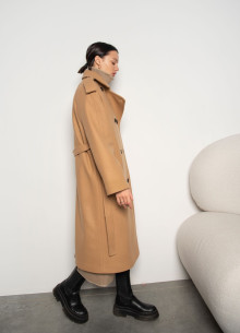 Пальто двубортное с поясом фото 1231781