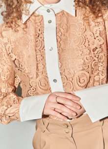 Рубашка свободного силуэта из кружева фото 381