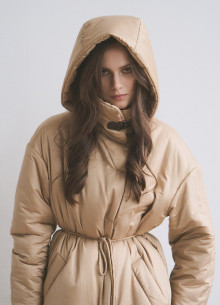 Пальто с капюшоном в длине макси  фото 1066