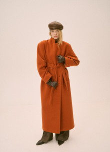 Пальто двубортное из итальянской шерсти в длине макси  фото 1093