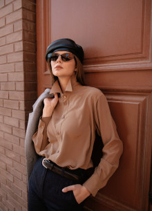 Рубашка с фигурными манжетами и двойной кокеткой фото 661