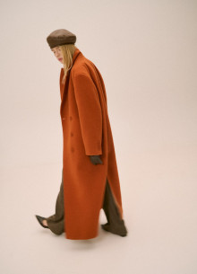 Пальто двубортное из итальянской шерсти в длине макси  фото 1233089