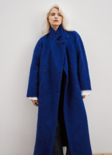 Пальто в длине макси из итальянской ворсовой шерсти фото 1233071